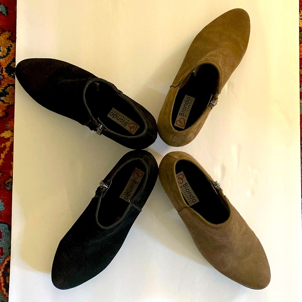 🍁🍂🍁✏️Two! YES! Two pair of suede fall booties! 🍁🍂🍁🍂🍁one price! - Picture 2 of 7